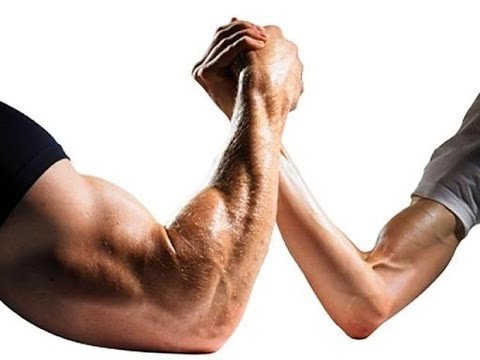 two men hand wrestling